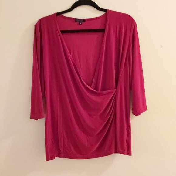 ENCORE BLOUSE. NEW. RED . DRAPED FRONT. SIZE 3X - Picture 1 of 4